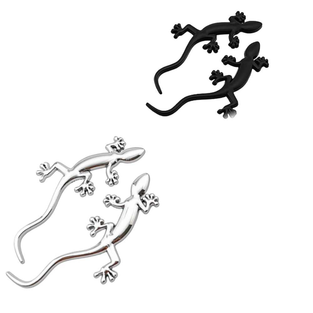 4pcs 10*3.8cm 3D Gecko Metal Car Emblem Car Body Block Scratch Sticker  Universal Vehicle