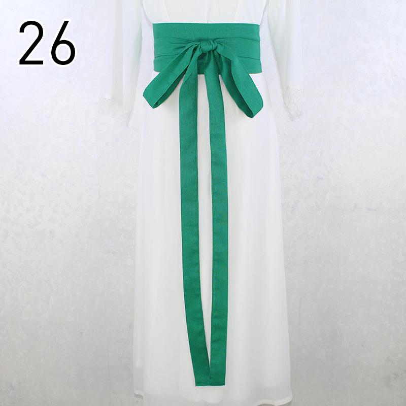 360cm Traditional Chinese Hanfu Waist Belt Cotton Linen Long Silk Sash Antique Elegant Solid Color Dress Decor for Women