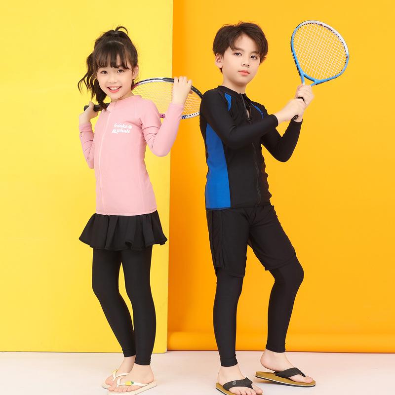 Kids' Long Sleeve Diving Swimsuit - Quick Dry, Sun Protection, Parent-Child Matching Beachwear for Boys & Girls