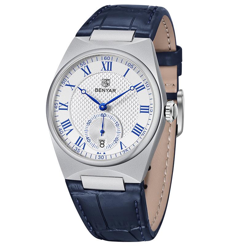 Benyar Men's Quartz Fashion Business Waterproof Wristwatch with Calendar - Model 5199
