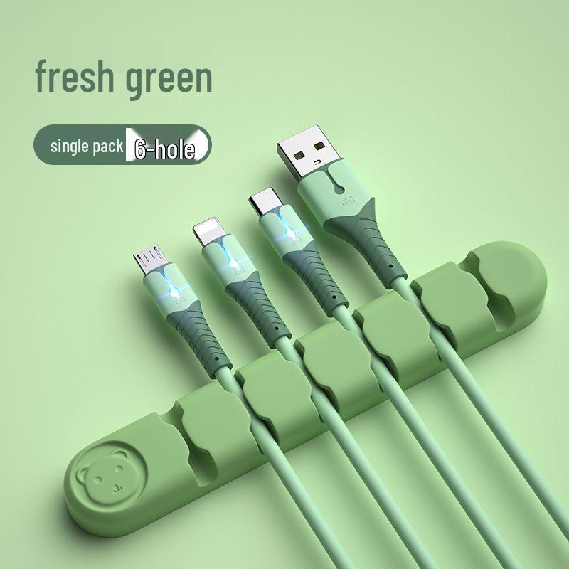 Little Bear Self-Adhesive Cable Organizer for Desktop and Wall