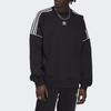 Adidas Originals Trefoil Logo 3-Stripes Crew Neck Long Sleeve Sweatshirt Men Tops Black HK7344