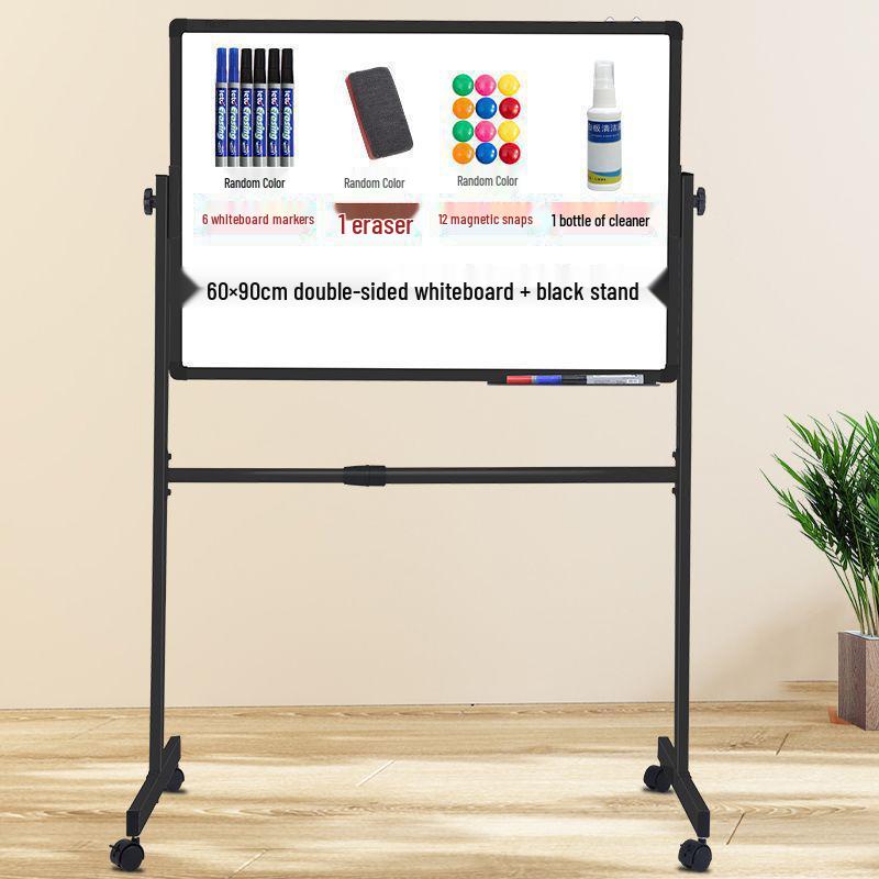 Mobile Double-Sided Magnetic Whiteboard and Chalkboard