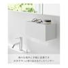 Yamazaki Jitsugyo Film Hook Paper Towel Dispenser White Main Unit: W26 x D13.6 x H13.6cm Tower Paper Towel Case Paper Towel Holder Easy to Remove