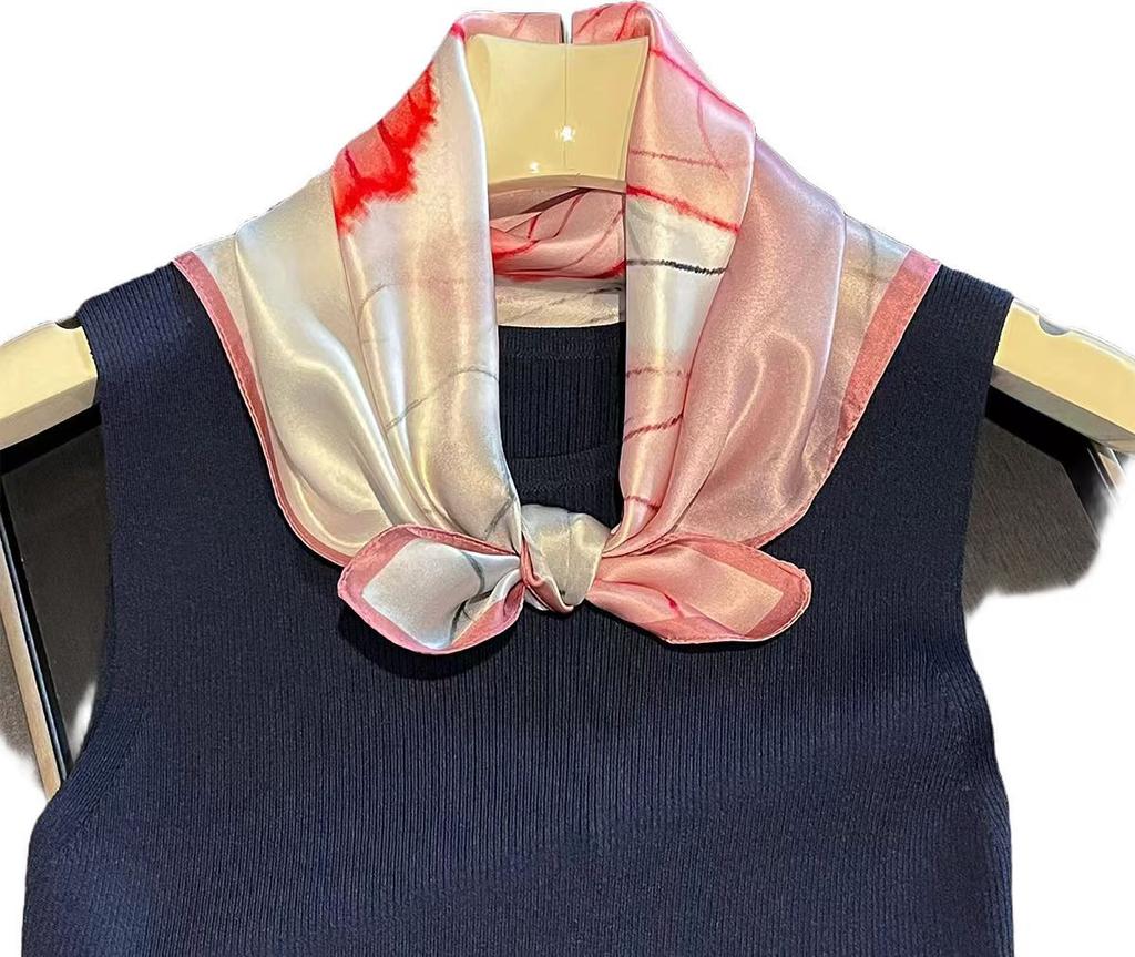 Brand 100% Silk Scarf Women Neck Foulard Square Hijab Scarves Bandana New Wrap Kerchief Luxury High Quality Headband Shawls