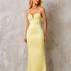 Fashion Temperament Spice Girl Satin Suspender Dress, Sexy Backless V-neck Slim and Thin Hip Dress Long Dress