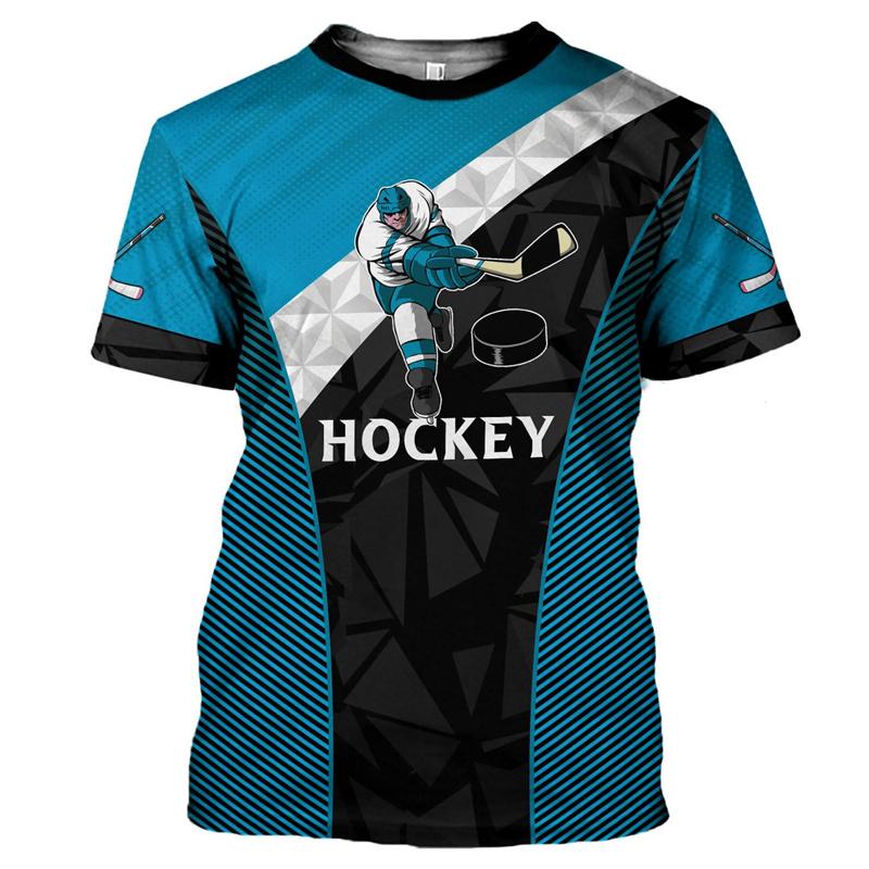 T-shirt Sportiva Estiva da Uomo con Stampa 3D e Girocollo