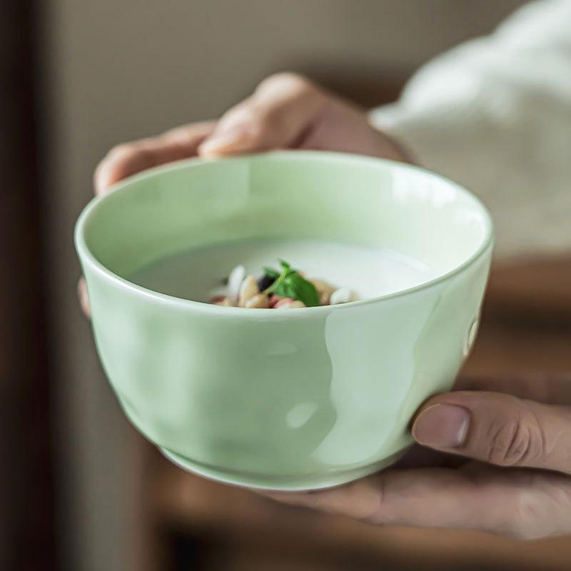 Französische Creme Wind Keramikschale Klein Frisch Zuhause Tägliches Geschirr Einfache Reisschale Hoher Wert Suppenschale Breischale