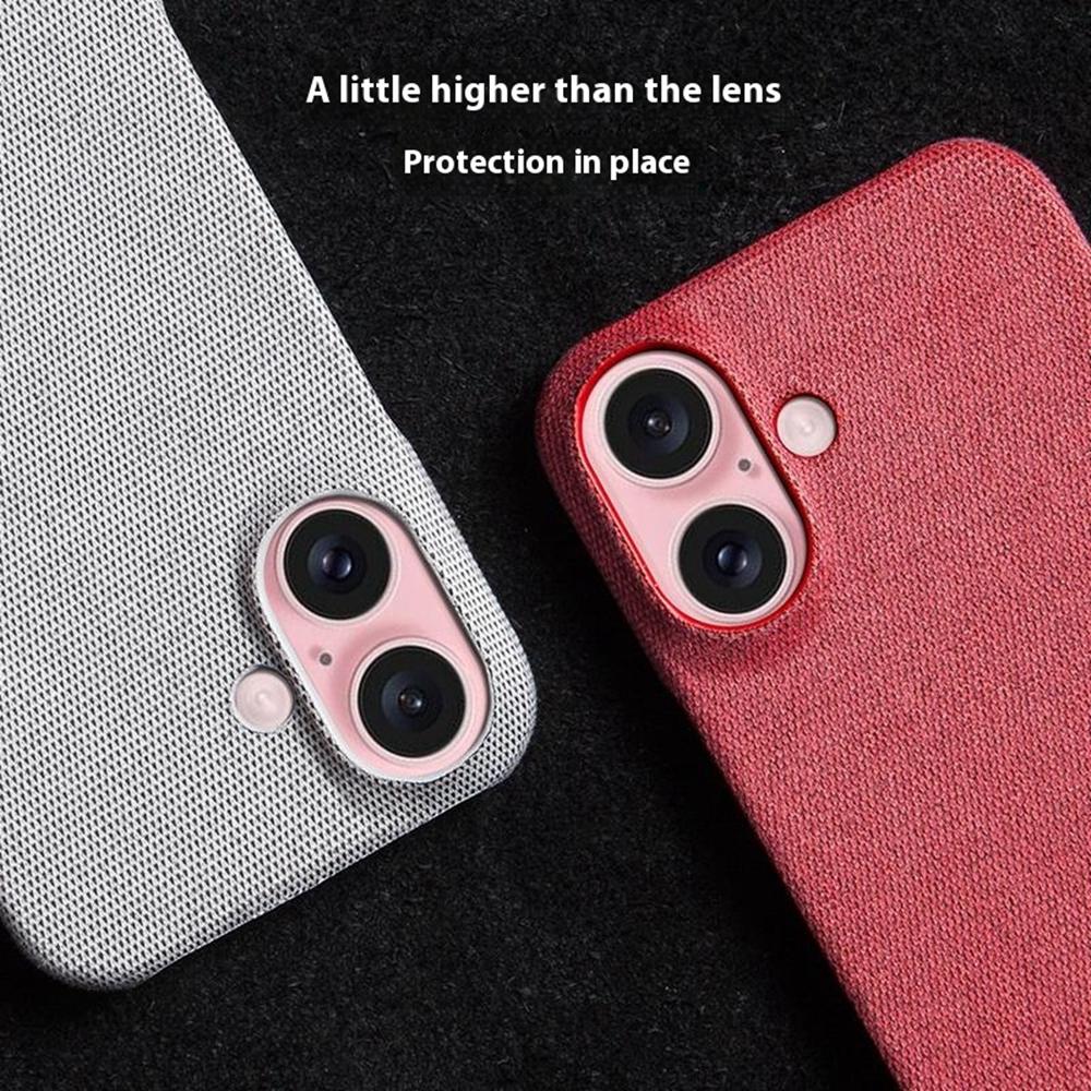 For iPhone 16 Case Cloth Texture Anti-Scratch Protective PC Phone Cover