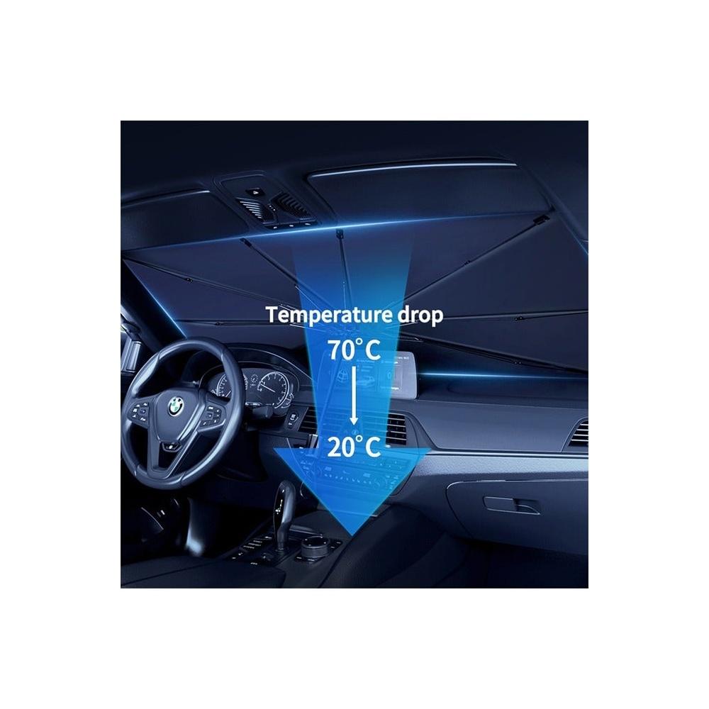 New upgrade Windshield Sun Shade Umbrella for Car - Collapsible sun umbrella with sun protection Protect Car from Sun Rays Heat Damage Keep Cool and