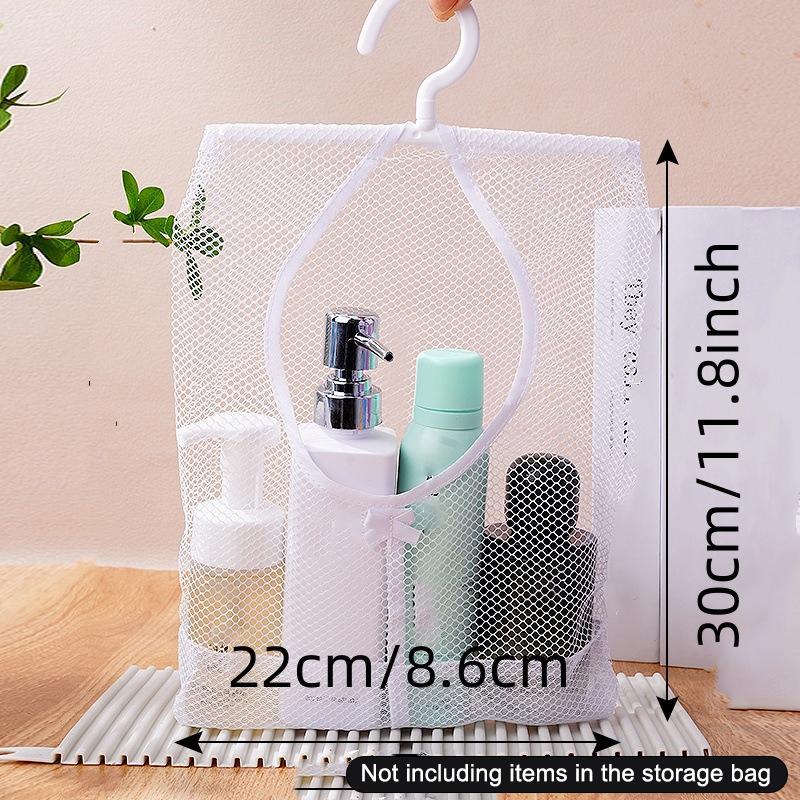 

1 шт. Многофункциональная подвесная сетчатая сумка для хранения, Полиэстер, Только ручная стирка, Компактный органайзер с легким доступом белый