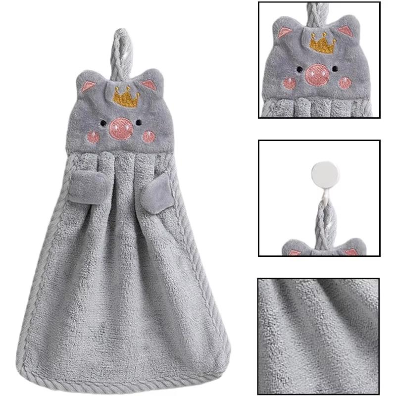 Cute Hand Towels for Kids Little Pig Microfiber Towel Household Absorbent Kitchen Towel Lazy Rag Towel Adult Hand Towel Bathroom
