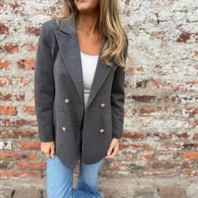 European & American Fashion Women's Autumn/Winter Casual Solid Color Suit Jacket 2025