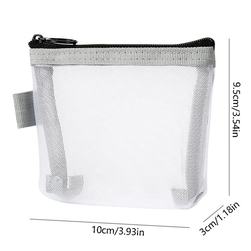 

Прозрачная сетчатая портативная мини-сумка для монет, сумка для хранения, маленький кейс для макияжа, косметичка серый