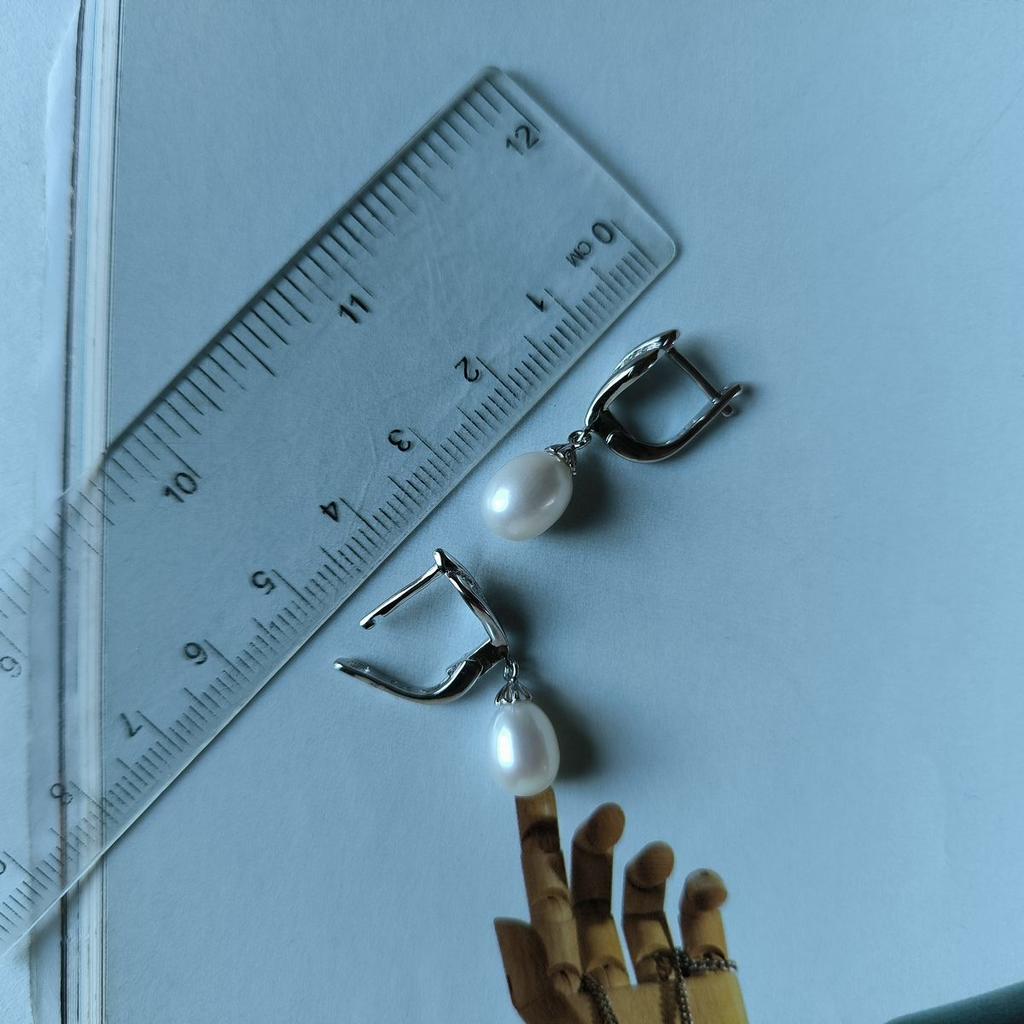 Серебряные серьги с натуральным жемчугом (2187349)