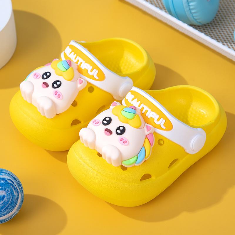 Children's summer slippers for girls and babies, indoor soft-soled non-slip cartoon cute sandals, boys' beach clogs