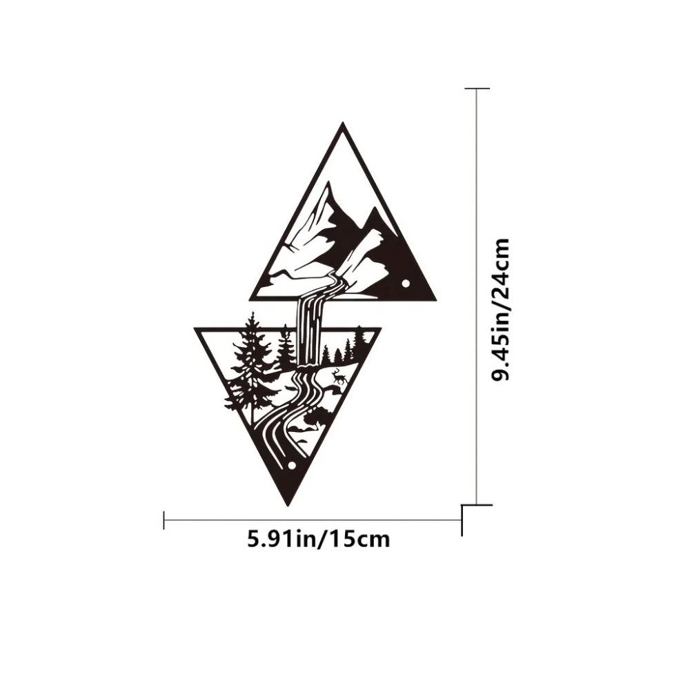 1pc Large Mountain Waterfall Metal Wall Art, Modern Home Decor, Nature Themed Wall Sculpture TY3146-01-115