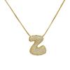Luxury Zircon 26 English Letter Pendant Necklace for Women Gold Plated Stainless Steel Chain Fat Alphabet Hip Hop Necklace