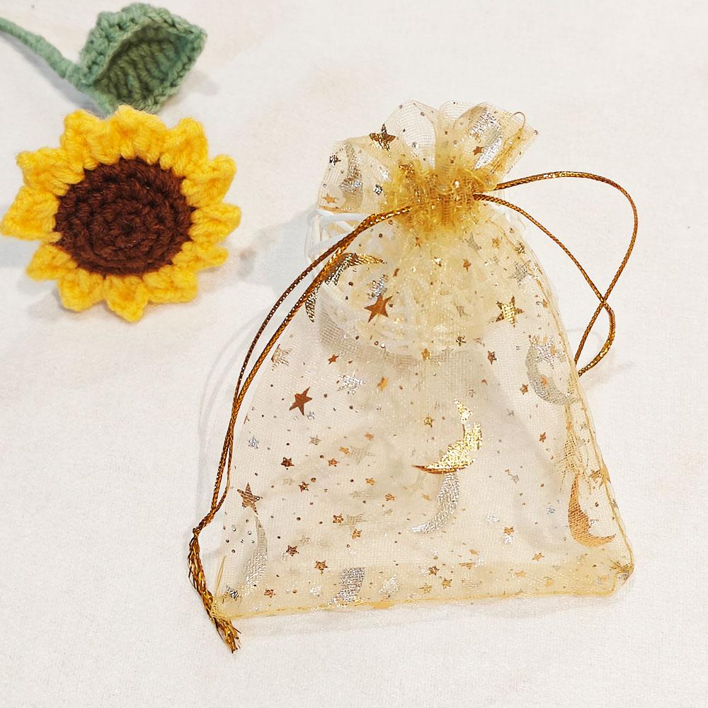 25/50/100pz Sacchetto Regalo Organza Luna Stella Multicolore Sacchetti per Gioielli Regali per Festa di Matrimonio Sacchetto per Caramelle Imballaggio Gioielli All'ingrosso