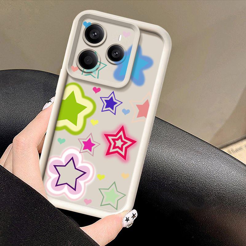 Blended Colorful Stars Pattern Case For Xiaomi Redmi Note 14 13 Pro 5G 4G 12 11 Funda Xiaomi 14T 13T 11T Pro Shockproof Bumper Silicone Cover