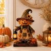 Double-Sided Print Mummy Pumpkin Scarecrow Statue Vintage Plaid Bow Ghost Ornament  Thanksgiving