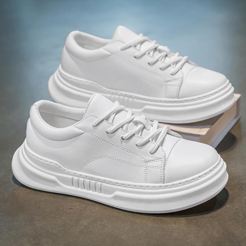 

Big head wide last classic versatile spring little white shoes 2025 thick sole heightening lace-up wear-resistant sports men s casual shoes 45