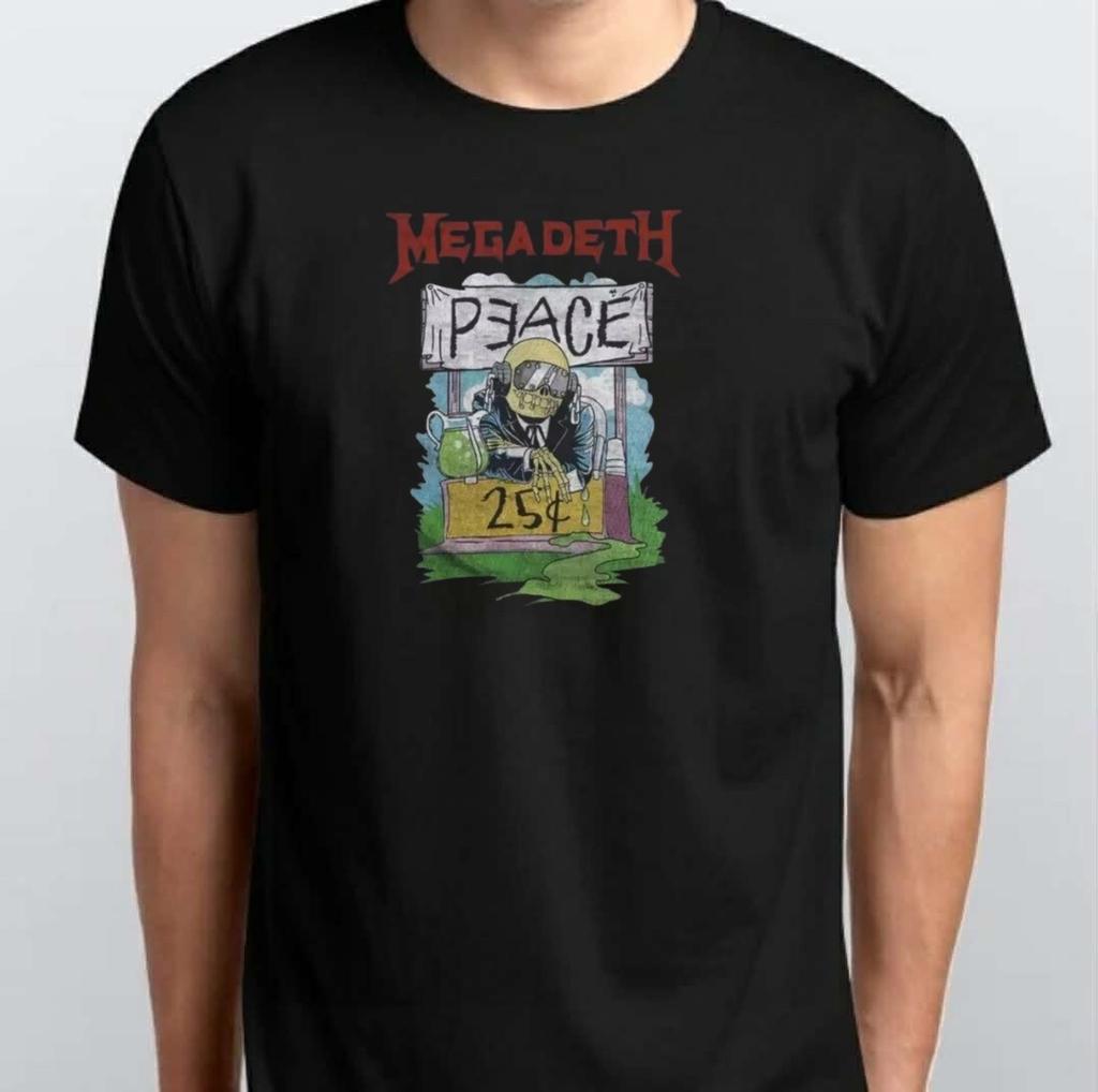 Vintage Megadeth Peace Unisex T-SHIRT S M L XL XXL 3 4 XL Black White
