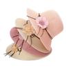 Lady Hollow Out Knitted Bucket Sun Hat Folding Cap 3D Flower Breathable Sun Hat