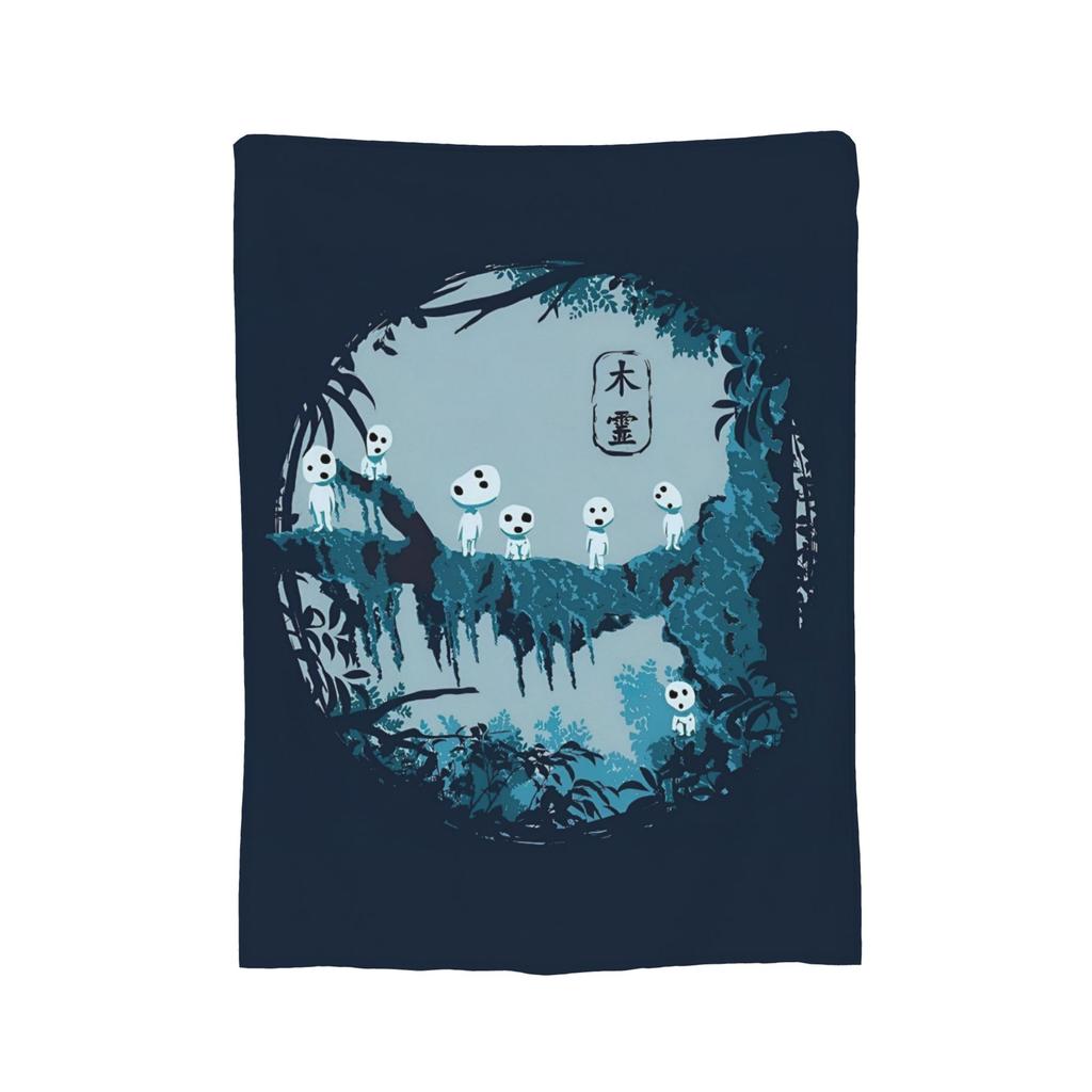 Susuwatari Rußgeister M-Mononoked Decke Fleece Winter Aways Prinzessinnen G-Ghibli Warmes Überwurf für Sofa Bettdecke