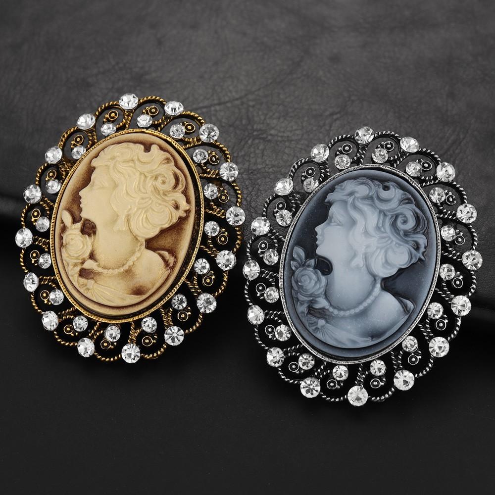 Retro Bohemian Style Palace Beauty Head Brooch Charm Women's Brooch Fashion New Party Jewelry Accessories Gift