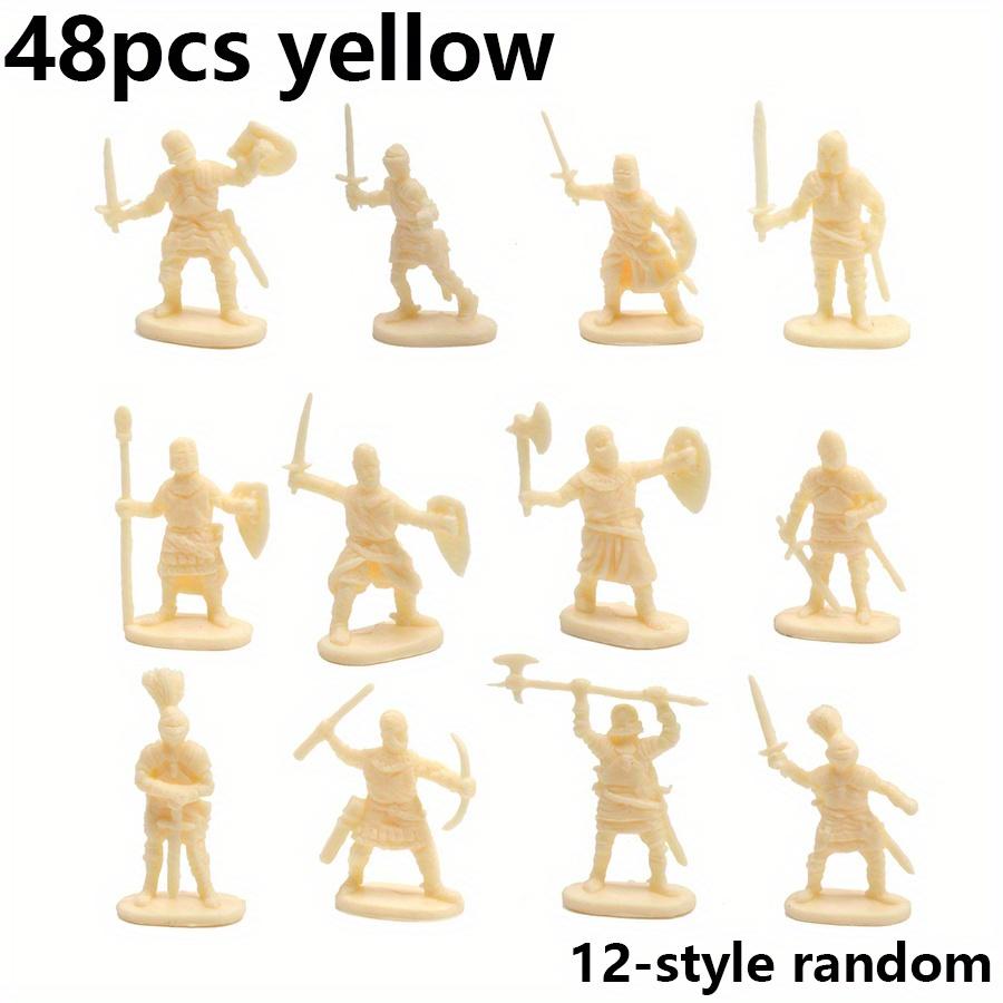 

50pcs Mini Medieval Soldier Figurines - 12 Styles Miniatures for Military Enthusiast RPG War Games Table Ornament Car Decor JXB