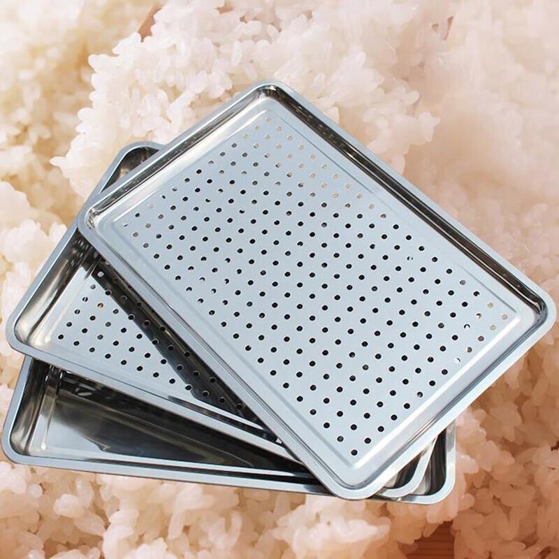 304 Stainless Steel Perforated Rectangular Steaming Tray