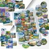 50Pcs Oil Painting Landscape Stickers Waterproof Vinyl Decals For Luggage And Notebooks Assorted Small Sizes Graffiti Stickers
