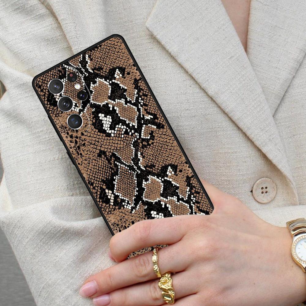 Python Snake Skin Cell Phone Case for Samsung Galaxy S26 Ultra S25 S24 S23 S22 S21 S20 Note10 Cover