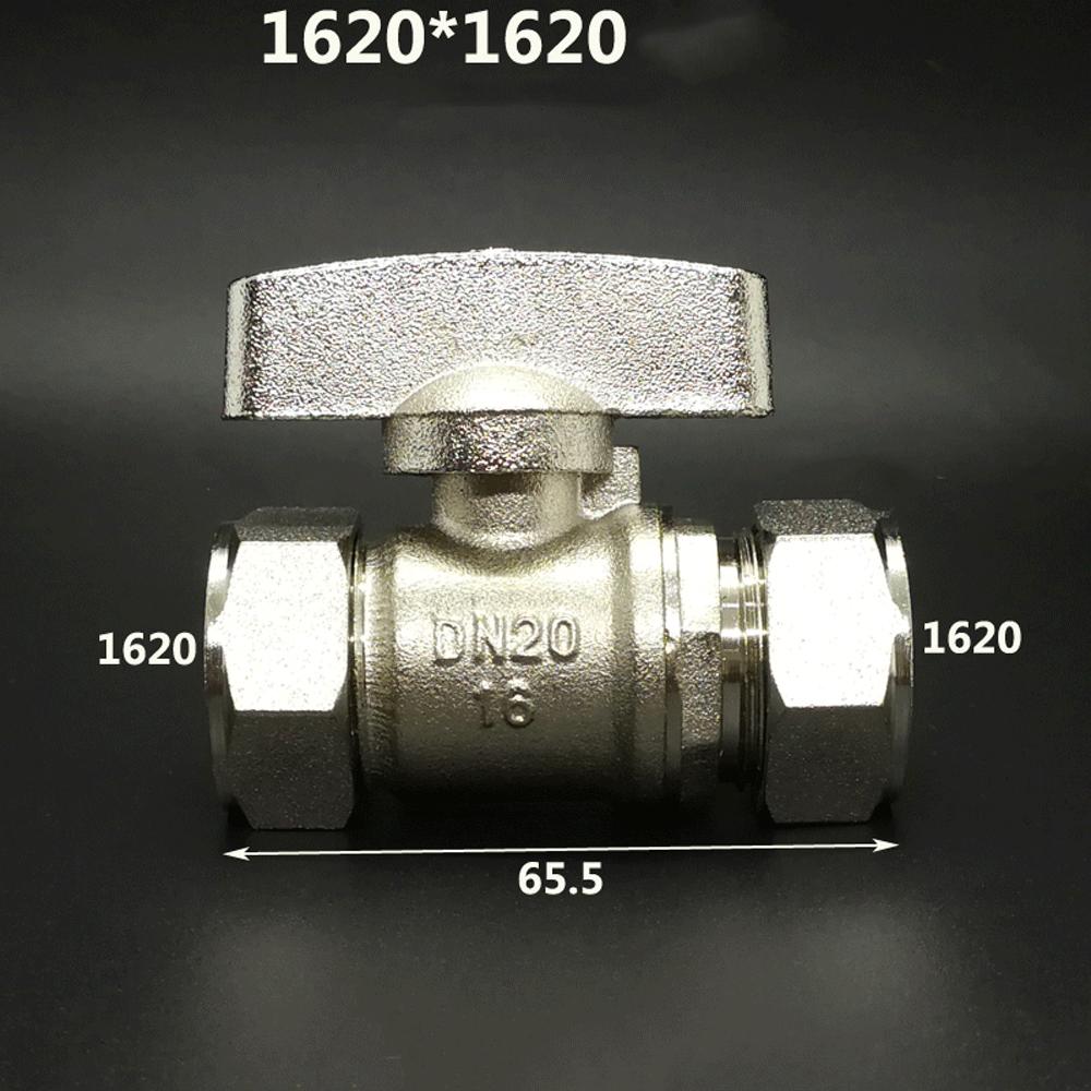 Brass Nickelage DN15 DN20 Male/Female Thread Ball Valve 1216/1418/1620/2025/2632 Pex Pipe Fitting Aluminum Plastic Pipe Fittings