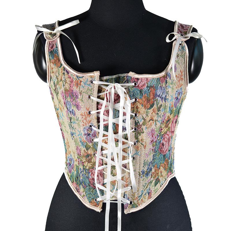 French Vintage Lace Up Waist Cincher Cami Top Women S Sexy Backless Camisole