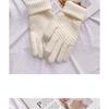 Gants Ananas Chauds en Tricot Pelucheux Mignons et Épais Double Couche Résistants au Froid à Écran Tactile Version Coréenne Automne et Hiver pour Femme