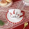 Santa Claus Ceramic Cup and Saucer Christmas theme Coffee Cup Afternoon teacup Dish Christmas Mug Breakfast Milk Juice Water Cup