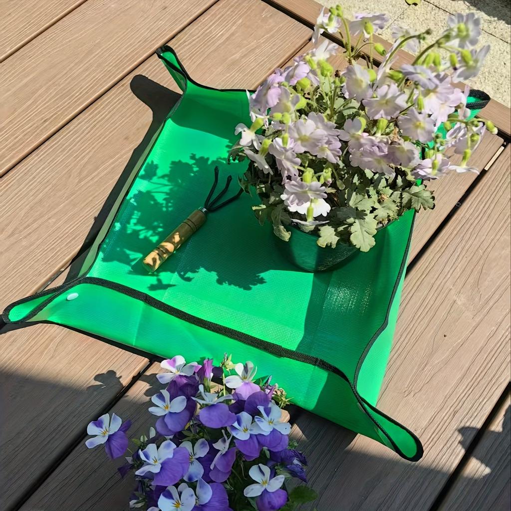 1pc Green Waterproof Gardening Mat for Succulents & Plants - Ideal for Potting, Soil Mixing & Balcony Plant Care