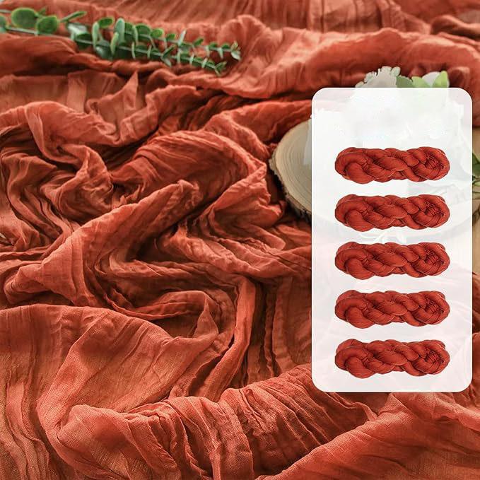 5 Stück Käsetuch Tischläufer, Rustikaler Läufer Gaze Boho Hochzeitsdeko Romantischer Tischläufer für Hochzeits- Geburtstagsfeier Dekoration