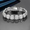 A Cuban Bracelet 12mm Wide Rock Sugar Chain Zircon Bracelet Flip Men's Bracelet Trend Jewelry Tennis Hand Jewelry