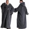 Coperte Indossabili Extra Lunghe Invernali in Flanella con Cappuccio e Maniche Lunghe per Uomo Donna Morbida e Accogliente Coperta da Divano per Adulti