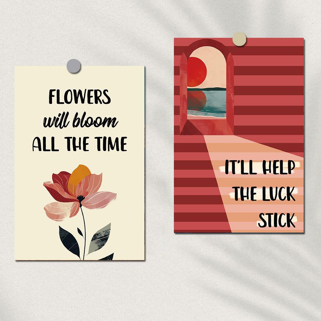 10PCS Incentive Card Poster Sticker Harajuku Room Casual Collocation Room Background Wall Decoration Aesthetic Kawaii Stickers