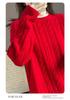Women's Color-Block Pure Wool Sweater, Cable Knit, Thickened, Loose Fit, Slimming Pullover