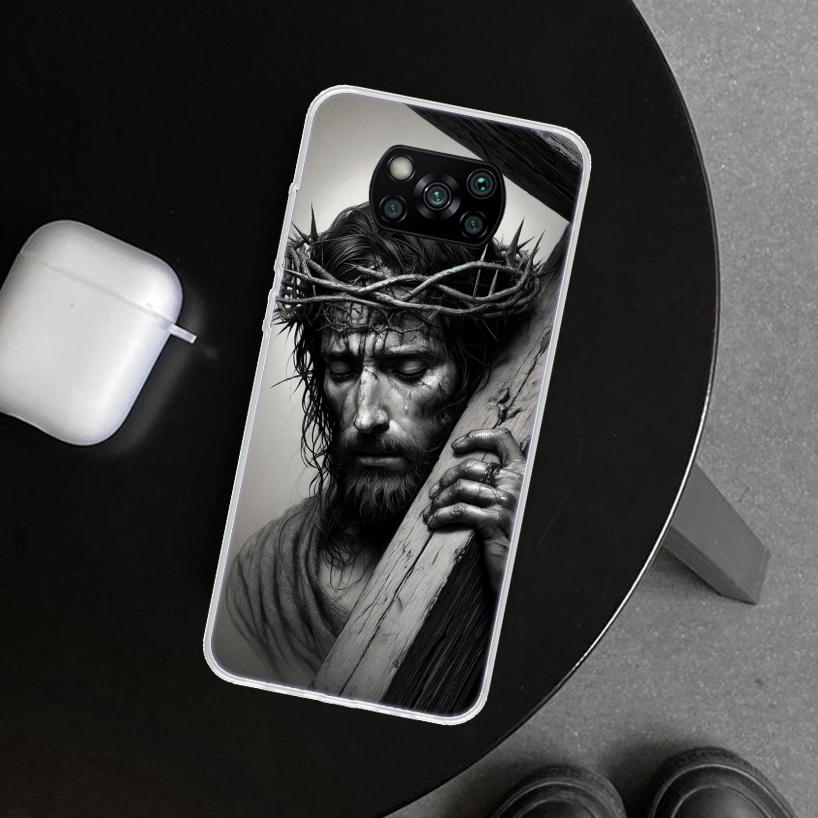 Christian Cross Design Phone Case Cover for Xiaomi Poco X6 X5 X7 Pro F7 Ultra Redmi 15C 15 13C 13 12C 12 10C 10 10A 9C 9A 9T 9 C