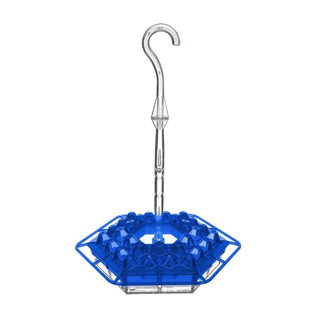1Pc Hexagonal-shape Hummingbird Feeder Hanging Wild Bird Feeder with Hook Garden Bird Feeding Tray Pet Forest Water Dispenser синий