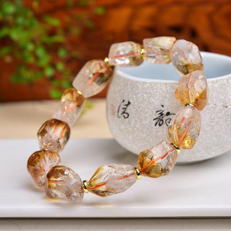 Natürliches Gelbes Kristall Unregelmäßige Form Unisex Armband: Einfaches, Modisches, Elegantes Schmuckaccessoire