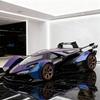 1/18 Lamborghini Vision Gran Turismo V12 GT Supercar Alloy Car Model Sound and Light Pull Back Children's Toy Collectibles Birthday Gift