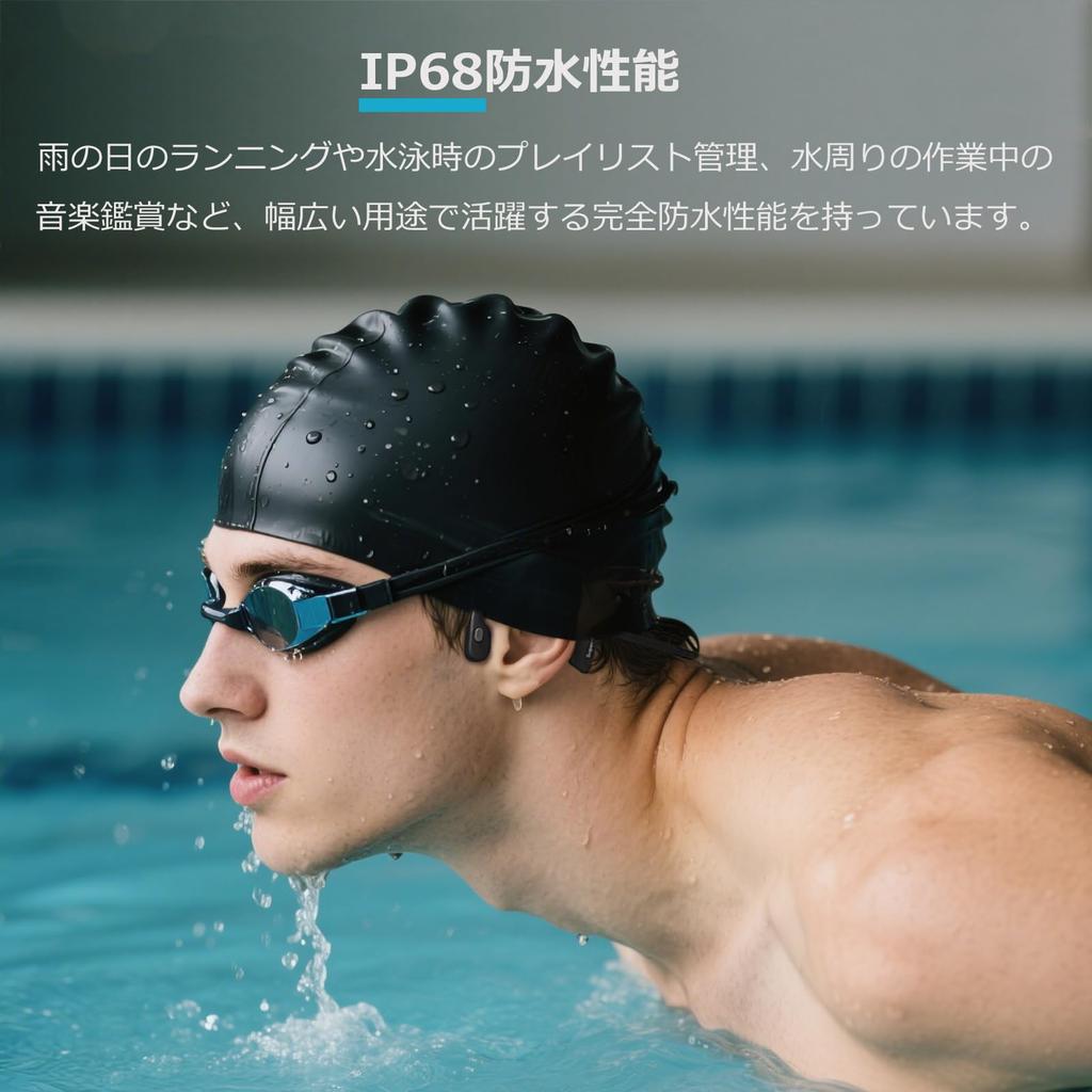 IP68 Waterproof Swimming Bluetooth Underwater MP3 Wireless Earbuds with 8 Hours of Continuous 32GB Up To Perfect for and Walking Earphones,