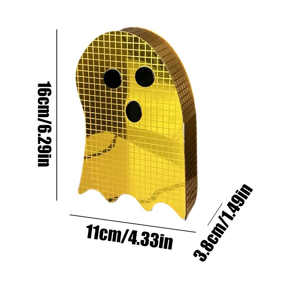 Halloween Ghost Decorations Halloween Acrylic Mirror Disco Ghost Decor Reflective Figurines For Holiday Indoor Kitchen Bar